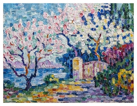 Paul Signac - Amandiers en Fleurs (Mandeltrær i Blomst)