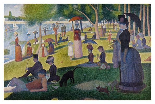 Georges Seurat var den fremste maleren innen utviklingen av en maleteknikk som ble kjent som pointillisme (prikkete penselstrøk), som gjorde ham til en av post-impresjonismens viktigste, mest nyskapende kunstnere.